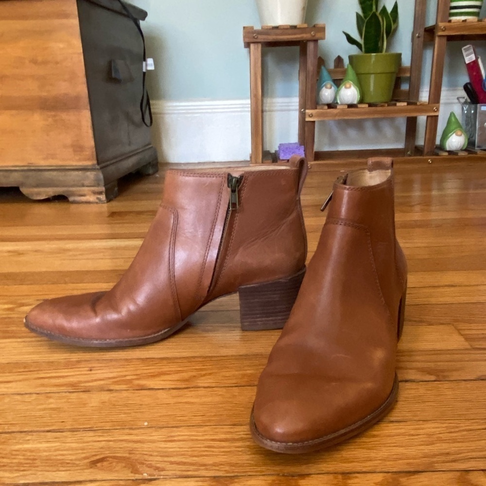 Madewell Booties Warm Cinnamon Leather Size 11 - Picture 2 of 12